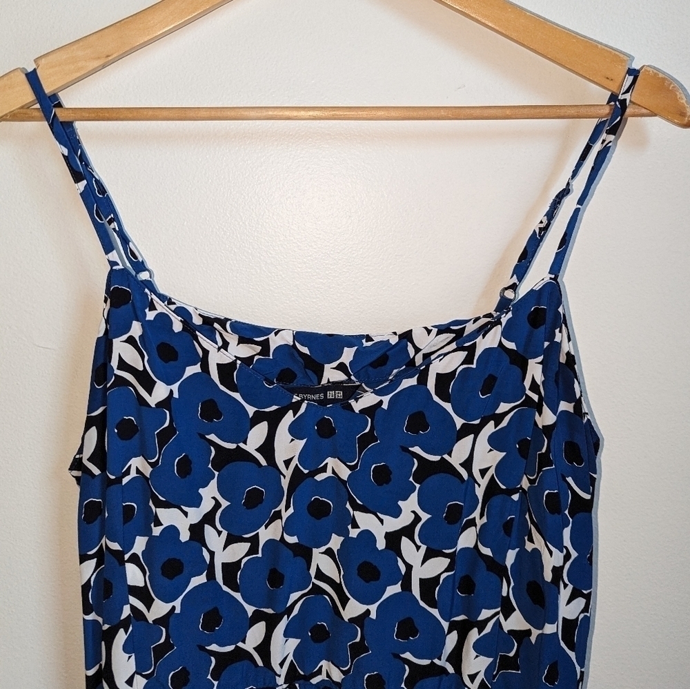 UNIQLO X CASSIE BYRNES Blue & White Florals Contemporary Mini Dress Size Large - Picture 4 of 13